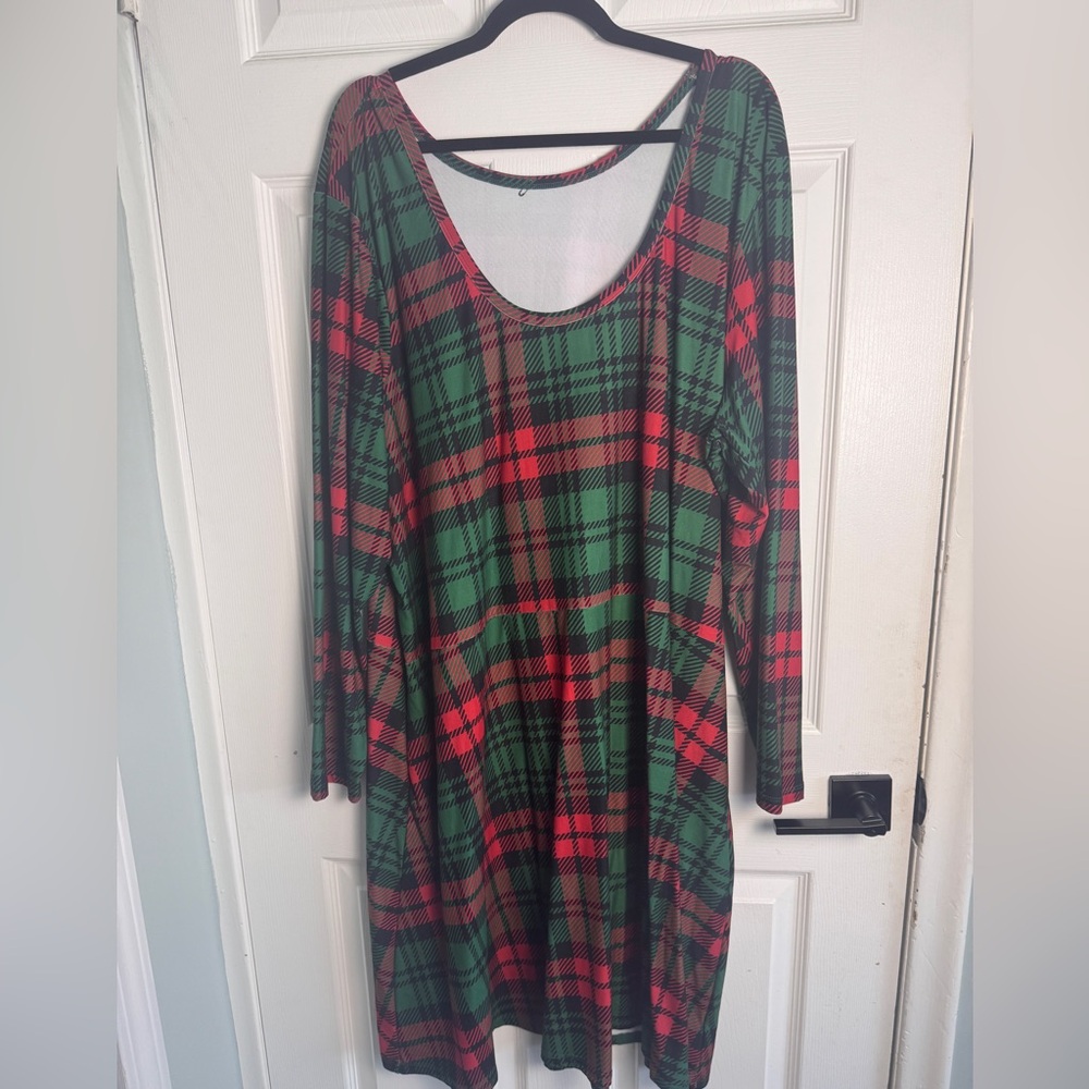 Tipsy Elves Red and Green Plaid Dress